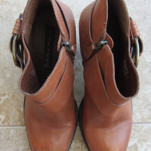 Steve Madden Size 8 "Fairlow" Brown Leather Ankle Boots - Picture 4 of 8
